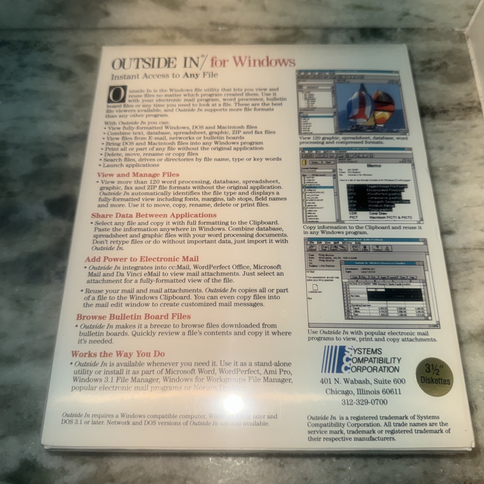 OUTSIDE IN Vintage Business Software for Windows PC Compatibles NEW FAST SHIP