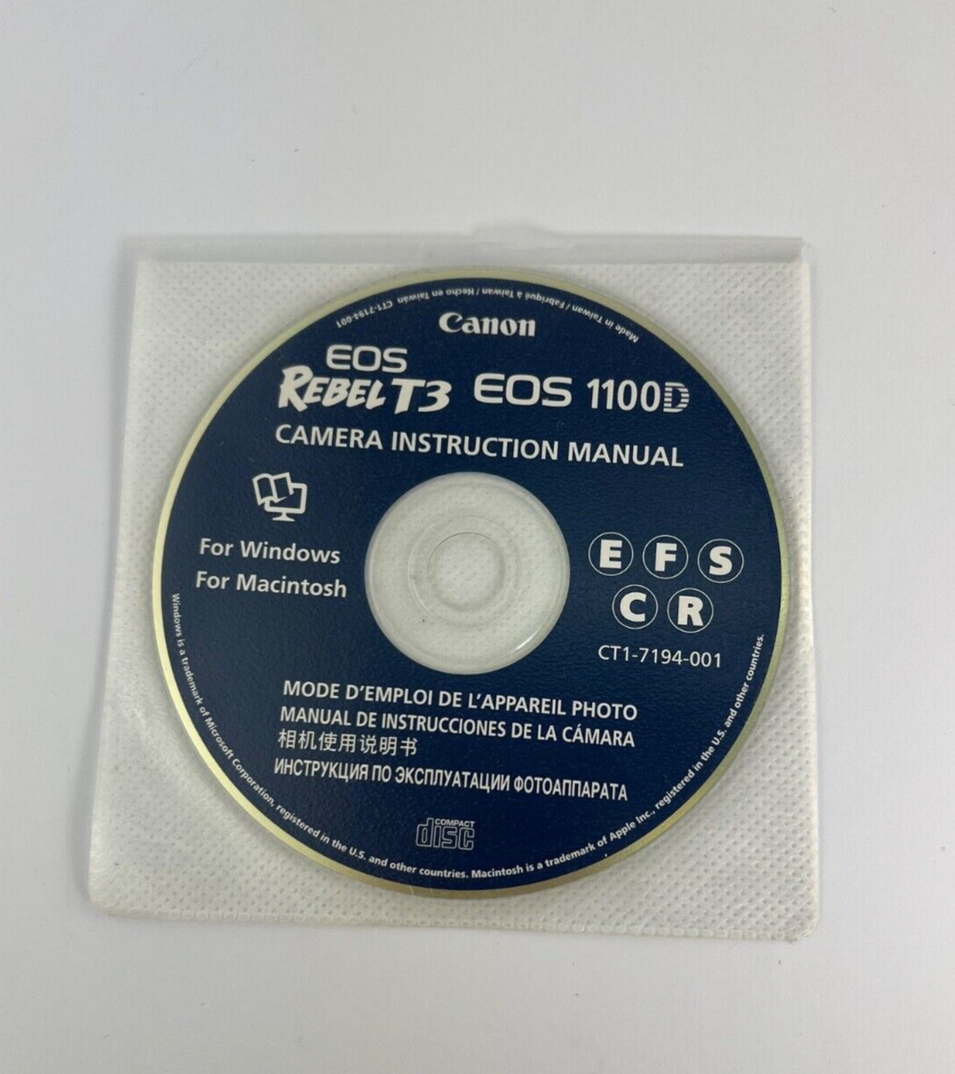 Canon EOS Rebel T3 1100D – Camera Instruction Manual for Windows & Mac