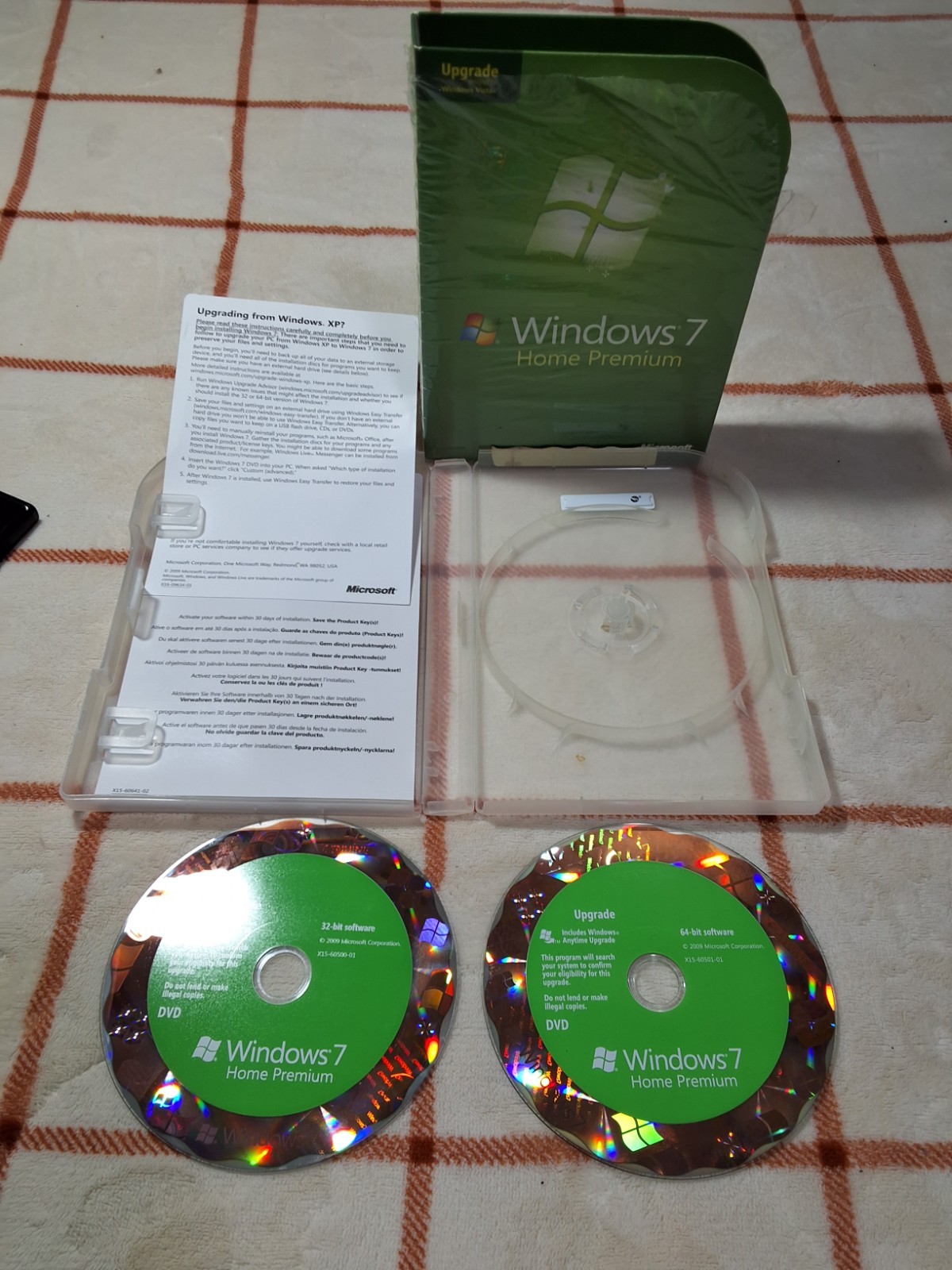 Microsoft Windows 7 Home Premium Upgrade 32 Bit and 64 Bit DVDs MS WIN